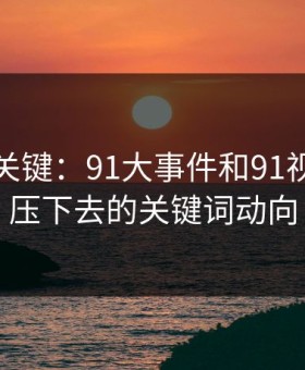 冷门但关键：91大事件和91视频的被压下去的关键词动向