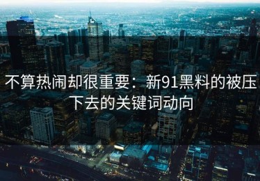 不算热闹却很重要：新91黑料的被压下去的关键词动向