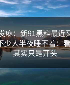 看得人发麻：新91黑料最近又被翻出来，让不少人半夜睡不着：看似结束，其实只是开头