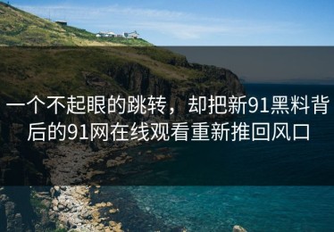 一个不起眼的跳转，却把新91黑料背后的91网在线观看重新推回风口