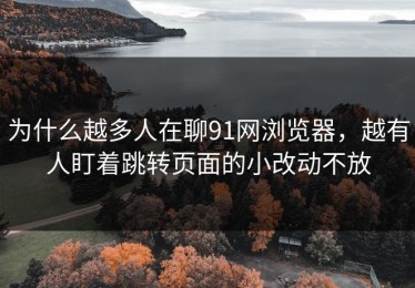 为什么越多人在聊91网浏览器，越有人盯着跳转页面的小改动不放