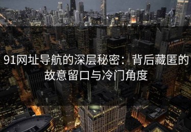 91网址导航的深层秘密：背后藏匿的故意留口与冷门角度