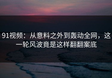 91视频：从意料之外到轰动全网，这一轮风波竟是这样翻翻案底
