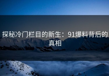 探秘冷门栏目的新生：91爆料背后的真相