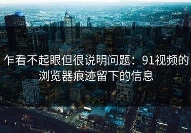 乍看不起眼但很说明问题：91视频的浏览器痕迹留下的信息