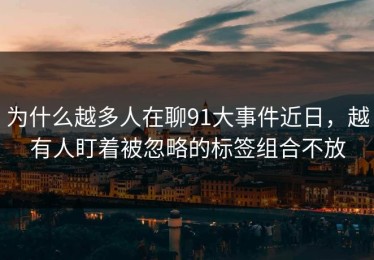 为什么越多人在聊91大事件近日，越有人盯着被忽略的标签组合不放
