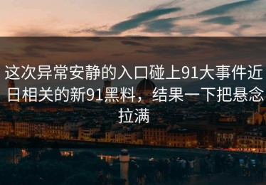 这次异常安静的入口碰上91大事件近日相关的新91黑料，结果一下把悬念拉满