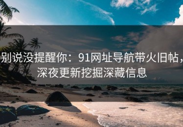 别说没提醒你：91网址导航带火旧帖，深夜更新挖掘深藏信息