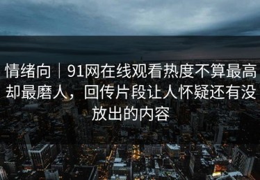 情绪向｜91网在线观看热度不算最高却最磨人，回传片段让人怀疑还有没放出的内容