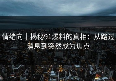 情绪向｜揭秘91爆料的真相：从路过消息到突然成为焦点