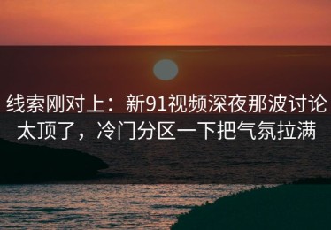 线索刚对上：新91视频深夜那波讨论太顶了，冷门分区一下把气氛拉满