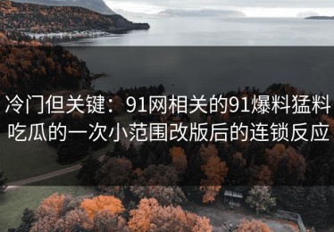 冷门但关键：91网相关的91爆料猛料吃瓜的一次小范围改版后的连锁反应