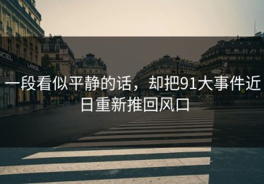 一段看似平静的话，却把91大事件近日重新推回风口