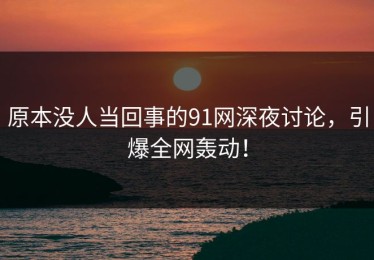 原本没人当回事的91网深夜讨论，引爆全网轰动！