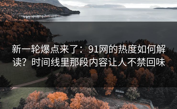 新一轮爆点来了：91网的热度如何解读？时间线里那段内容让人不禁回味