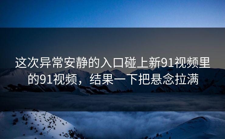 这次异常安静的入口碰上新91视频里的91视频，结果一下把悬念拉满