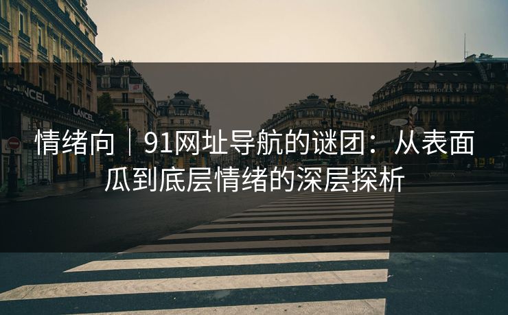 情绪向｜91网址导航的谜团：从表面瓜到底层情绪的深层探析