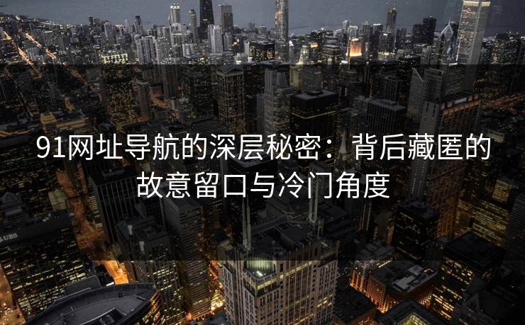 91网址导航的深层秘密：背后藏匿的故意留口与冷门角度