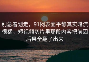 别急着划走，91网表面平静其实暗流很猛，短视频切片里那段内容把前因后果全翻了出来