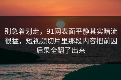 别急着划走，91网表面平静其实暗流很猛，短视频切片里那段内容把前因后果全翻了出来