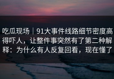 吃瓜现场｜91大事件线路细节密度高得吓人，让整件事突然有了第二种解释：为什么有人反复回看，现在懂了