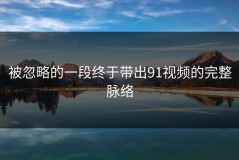 被忽略的一段终于带出91视频的完整脉络