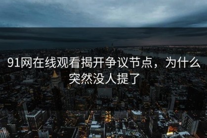 91网在线观看揭开争议节点，为什么突然没人提了