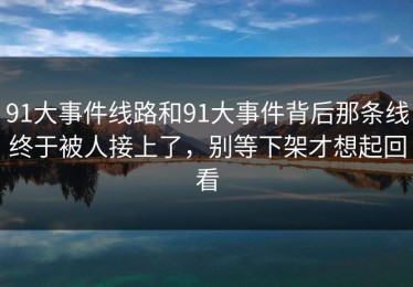 91大事件线路和91大事件背后那条线终于被人接上了，别等下架才想起回看