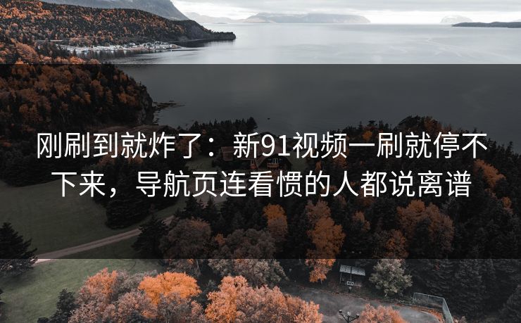 刚刷到就炸了：新91视频一刷就停不下来，导航页连看惯的人都说离谱