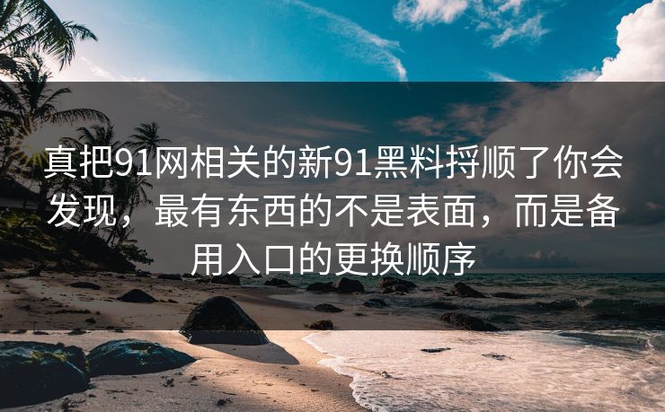 真把91网相关的新91黑料捋顺了你会发现,最有东西的不是表面,而是备用入口的更换顺序 真把91网相关的新91黑料捋顺了你会发现,最有东西的不是表面,而是备用入口的更换顺序